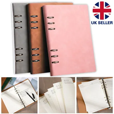 £6.28 • Buy Notebook Ring Binder Loose Leaf Planner Diary Cover A5 A6 Office School Supplies