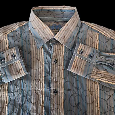 Luchiano Visconti Shirt Men's Large Long Sleeve Button Up Western Rodeo MS320 • $23.99