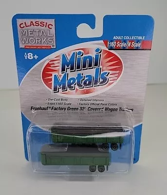 Mini Metals Classic Metal Works N-Scale FH Factory Green 32’ Covered Wagon Set • $19.99