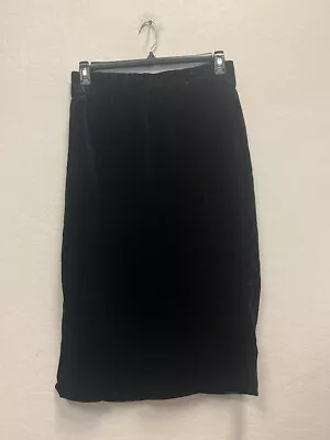 J CREW Women's Black Velvet Pull On Skirt Medium AF933 • $18