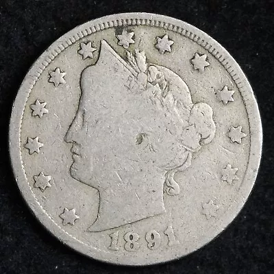 1891 Liberty V Nickel Hand Picked Good To Very Good • $9.99