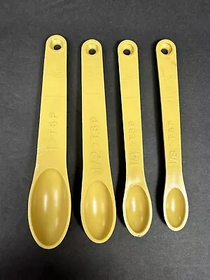 Set Of 4 Vintage Foley Harvest Gold Plastic Nesting Measuring Spoons Replacement • $9.50