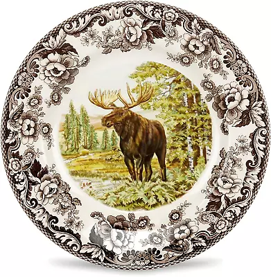 Spode Woodland Dinner Plate Majestic Moose 10.5” | Perfect For Thanksgiving An • $57.99