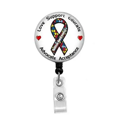 Autism Awareness - Retractable Badge Holder - Badge Reel - Lanyards - Stethoscop • $6.95