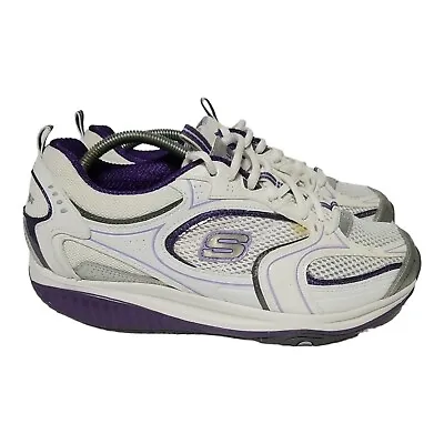 Skechers Womens Sz.8 Shape Ups XF Accelerators Walking Shoes White/Purple 12320 • $39.95