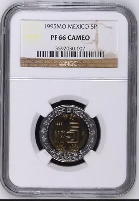 Mexico 1995 Mo N$5 Pesos NGC Proof PF 66 Cameo Scarce • $149.98