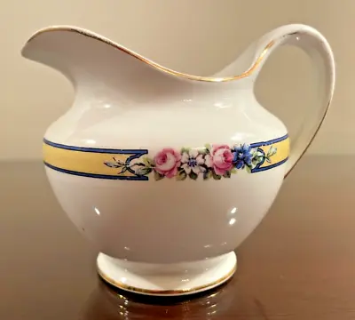 Vintage John Maddock & Sons Royal Vitreous England Creamer White W/Floral Ribbon • $14