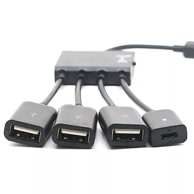 Micro USB HUB Adaptor With Power Powered Charging OTG Host Cable Cord Adapter • $8.62