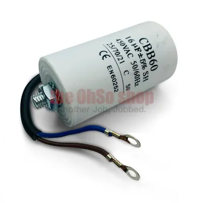 £7.64 • Buy 16uf Wired Capacitor CBB60 Start Run Motor For Air/Water Pump, Air Conditioning