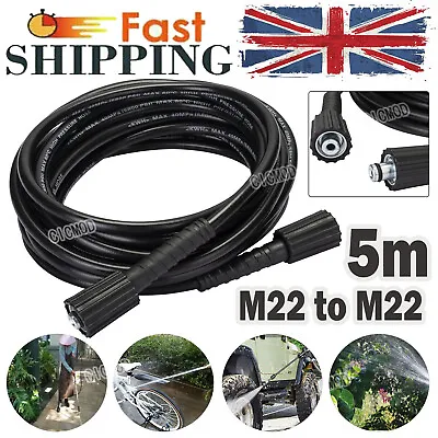 5M Extension Hose Pipes M22 High Pressure Power Washer Hose For Karcher K2-K7 • £8.49