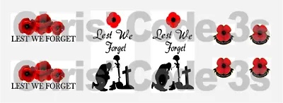 Code 3 Adhesive Vinyl Decal Suit White Cabs - Lest We Forget - 1/50 1/76 1/64 • £8