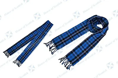 Unisex Scottish Ramsay Blue Tartan Scarf/sash Plaid 90 Inch Long With Fringes • £14.99