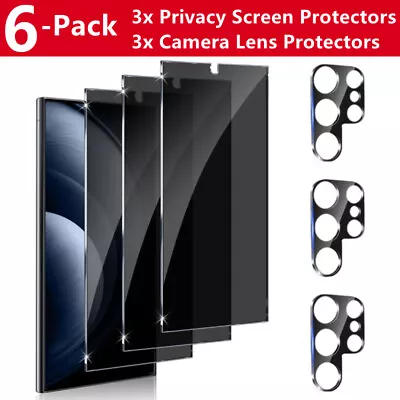 Tempered Glass Privacy Screen Protector For Samsung Galaxy S24 Ultra Lens Protec • $13.99