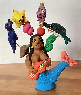 Josfina Aguilar Clay Art Pottery Sculpture Folk Art Signed. Mermaid • $35