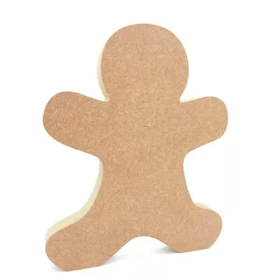 Freestanding Gingerbread Man Shape MDF Wooden Craft Blank 18mm Large Christmas • £3.65