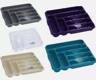 £5.40 • Buy Plastic Large Cutlery Tray 7 Compartment Basin Tidy Organiser Kitchen Utensil 