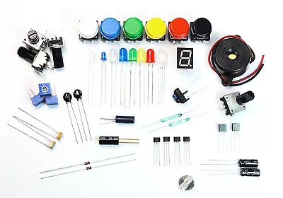 Electronics Starter Kit LEDs LDRs Switches Buzzer Pots Resistors Storage Box Etc • $16.95