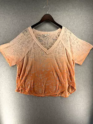 Peach Love Vintage Womens Shirt Size Small Sheer Shirt Short Sleeve Pink • $9