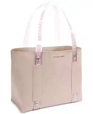 Michael Kors Faux Leather Tote Clear Logo Straps Blush Pink Nude NWT • $50.79