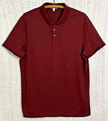 Burberry Brit Men's Size XXL Maroon Red Nova Check Short Sleeve Polo Shirt • $39.99