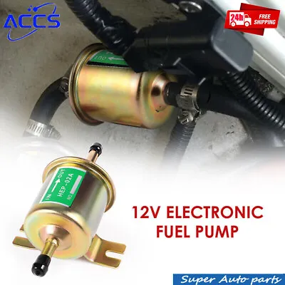 $0.01 • Buy 12V Fuel Pump Universal 2.5-4PSI Gas Diesel Inline Low Pressure Electric HEP-02A
