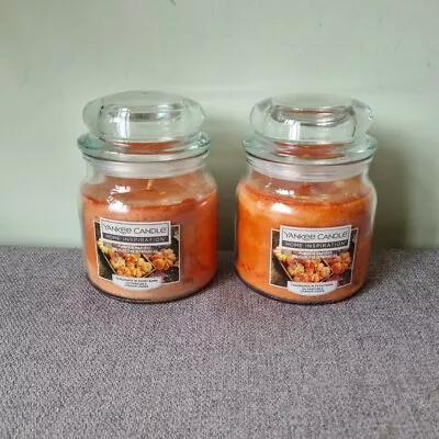 YANKEE CANDLE 2 X Home Inspiration Scented Medium Jar 340g Pumpkin Harvest Both • £16.95