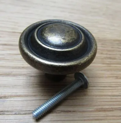 Pack Of 5 ELDEN RINGED KNOB Retro Vintage Cabinet Antique Brass • £21.99