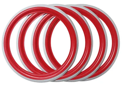 14'' Wheel Red & White Wall Tyre Line Insert Trim Set • $114.40