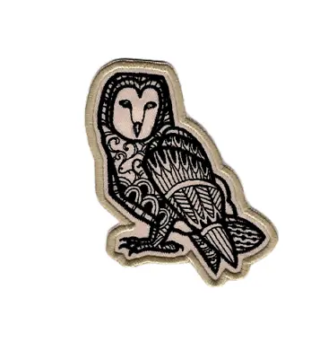 $5.99 • Buy Barn Owl Patch By GroovyPatch! Embroidered Iron On Fabric Owl Pendant Patch