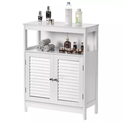 Wooden White Modern Storage Bathroom Vanity Cabinet With Adjustable Shelves • $109.70