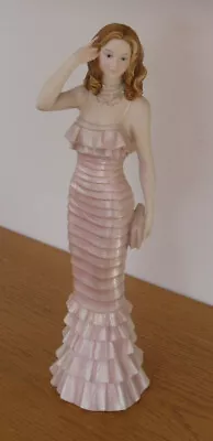 Leonardo Collection Elegant Lady In Pink Dress 'Kate' 2004 Resin Figure 29.5 Cm • £17.50