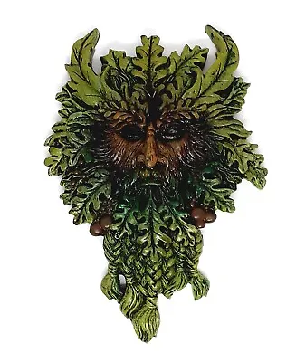 Green Man Resin Wall Plaque 19 Cm High Folklore Mythical Pagan Small Leafy Tree • £12.25