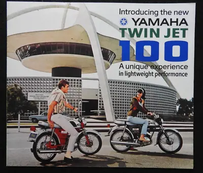 Genuine 1966 1967 1968 Yamaha Twin Jet 100 Yl-1 Motorcycle Brochure Minty • $59.95