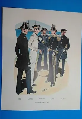 United States Navy Art Print 1852 Military Dress Uniforms H. Charles Mc Barron • $24.95