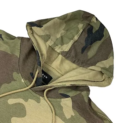 PacSun Men’s Side Zip Longer Fit Pullover Hoodie Sweatshirt Camouflage • Large • $18.99