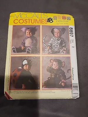 McCall's 8897 Ladybug Monkey Koala Bear & Dalmatian COSTUME Sz 2 UNCUT Pattern • $8