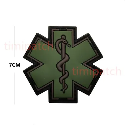 3D PVC Rubber Paramedic Medic Star Of Life Hook Patch EMS Med Fastener Badge GE • $5.22