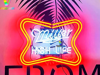 Neon Light Sign Lamp For Miller High Life Lite Beer 17 X14  Acrylic Miller Time • $120.98