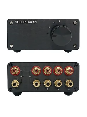 4 Way Stereo RCA Audio Switch Input Signal Source Switcher Selector Splitter Box • £75.48