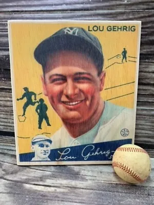 $34.95 • Buy 1934 Goudey Lou Gehrig  Wood Baseball Card Sign Display - 10 X12 