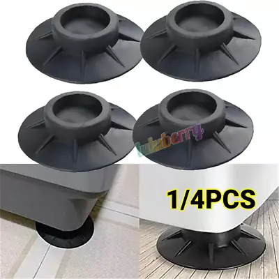 1-4X Washing Machine Round Base Home Non-slip Mat Anti Vibration Rubber Feet Pad • £2.29