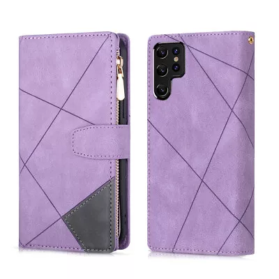 For Samsung S22 S21 S20 FE Ultra S10 S9 S8 Plus Case Leather Wallet Flip Cover • $16.79