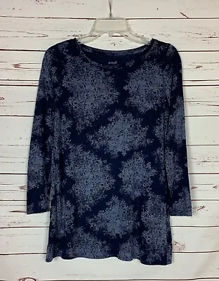 J.Jill Pure Jill Women's SP Small Petite Navy Soft Pima Cotton Tunic Top Shirt • $19