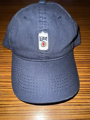 Miller Lite Beer Mens Baseball Cap Embroidered Hat Blue Strapback Adjustable • $12.99