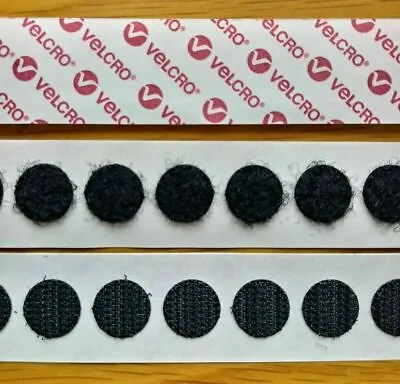 VELCRO® Brand 30 Hook And 30 Loop Sticky Dots Coins Black 13mm Self Adhesive • £3.79