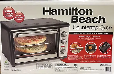 Hamilton Beach Countertop Toaster Oven Pizza Maker Stainless Steel Reconditioned • $89.99