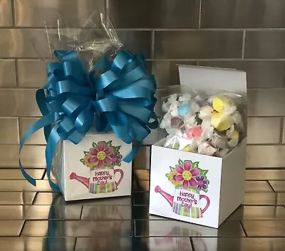 Mother’s Day Gift Basket-Box With Salt Water Taffy Candy Wrapped With Blue Bow • $8.75