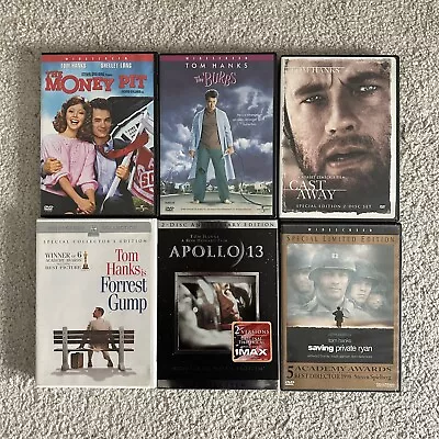 Tom Hanks DVD Lot Cast Away Forrest Gump Burbs Money Pit Apollo 13 Private Ryan • $4.99