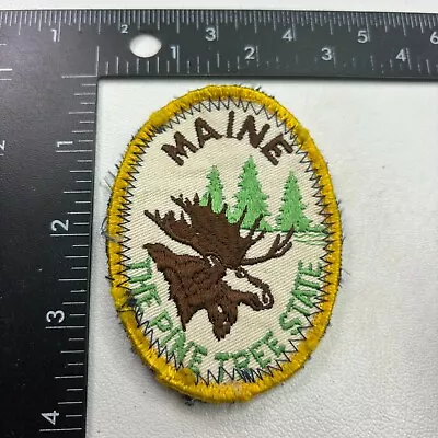 Vintage Well Used MOOSE PINE TREE STATE MAINE Patch 42AH • $7.61