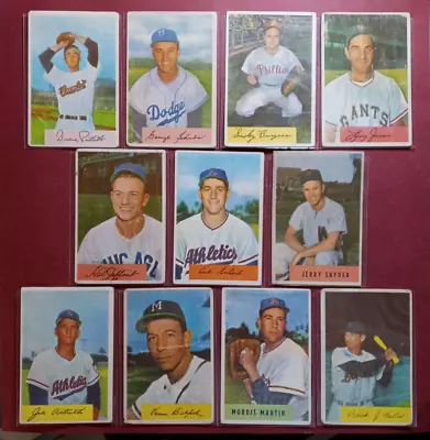 Vintage Bowman 1954 Old Baseball Cards 11-card Lot F/G • $24.95